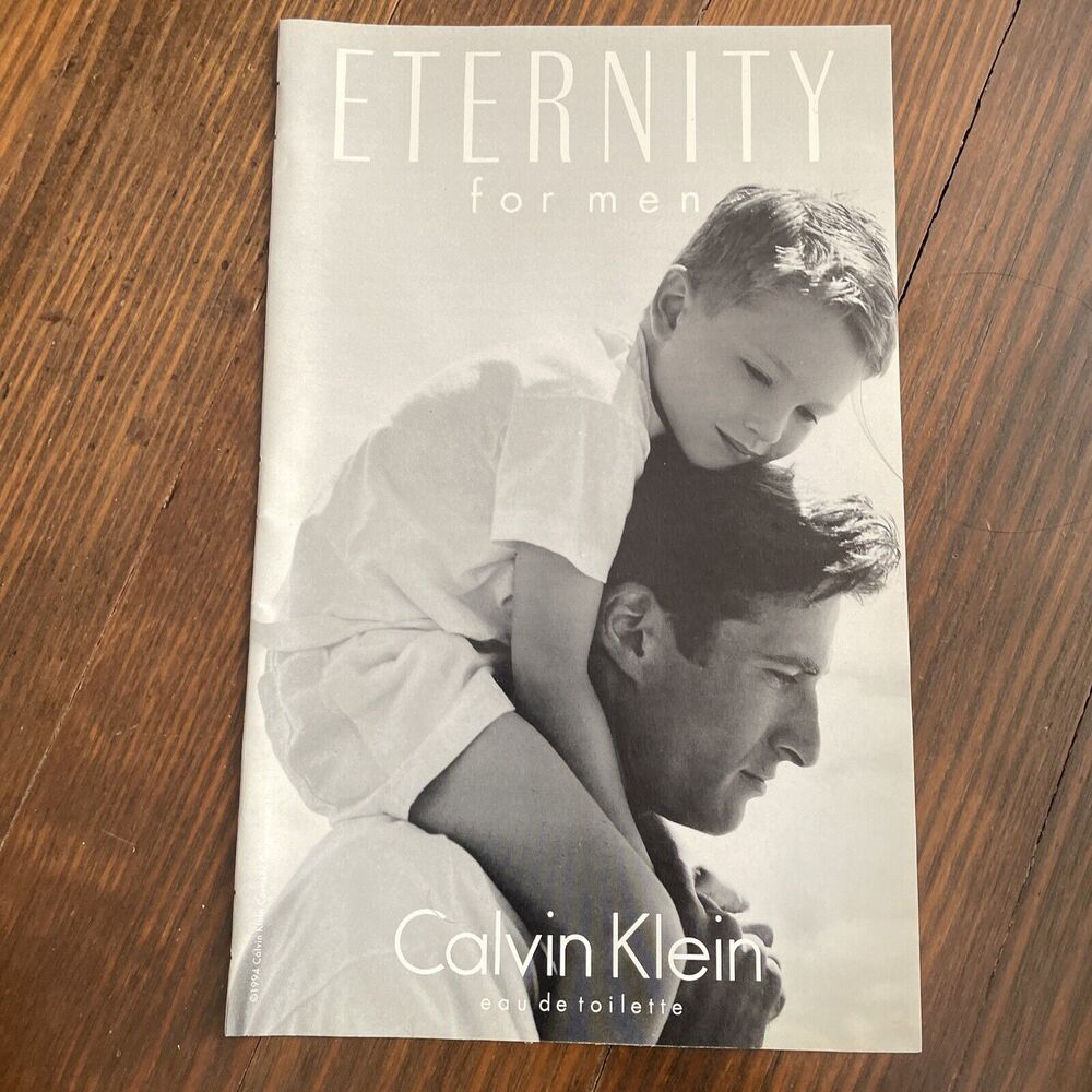 Calvin Klein Eternity for Men Vintage 1990s Print Advertisement Black & White